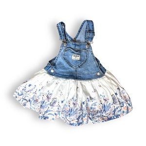 OshKosh B’Gosh Girls Size 24 Month Overall Fit & Flare Dress with Floral Design